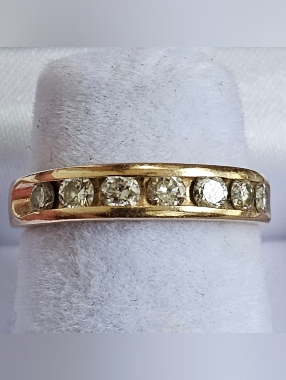 14k Gold Channel Set Diamond Anniversary Pinky Ring Band Size 4.5